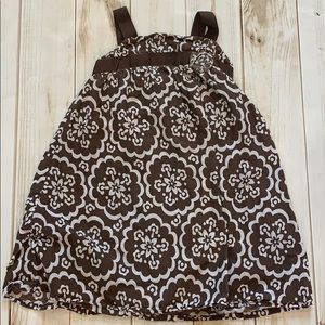 Brown and White Dress